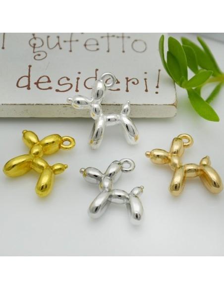 Ciondolo barboncino in ottone colori vari 16x19 mm 1pz Gioie d'Oriente
