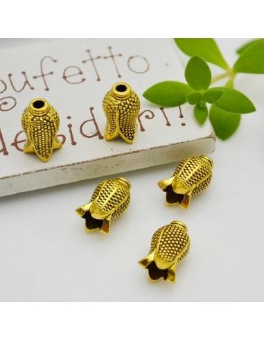 Copriperla tulipano in metallo 6x11mm 5pz Gioie d'Oriente