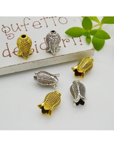 Copriperla tulipano in metallo 6x11mm 5pz Gioie d'Oriente