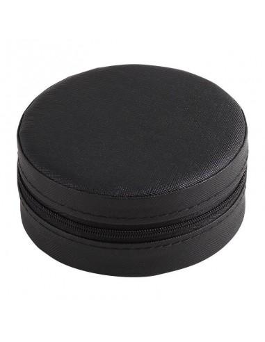 Elegante Portagioie Rotondo da Viaggio in Pelle PU nero|GDO