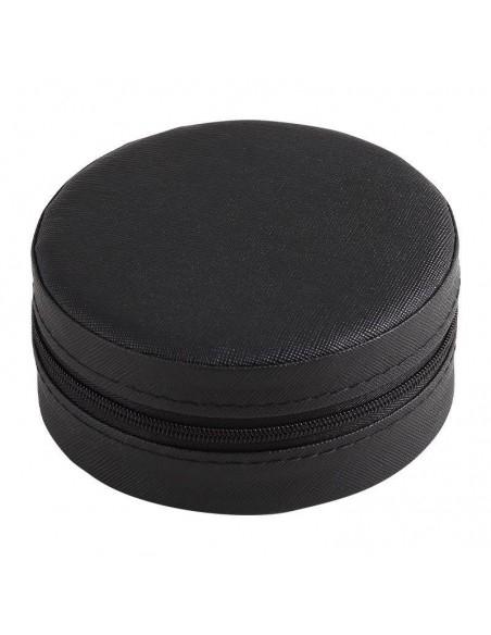Elegante Portagioie Rotondo da Viaggio in Pelle PU nero|GDO