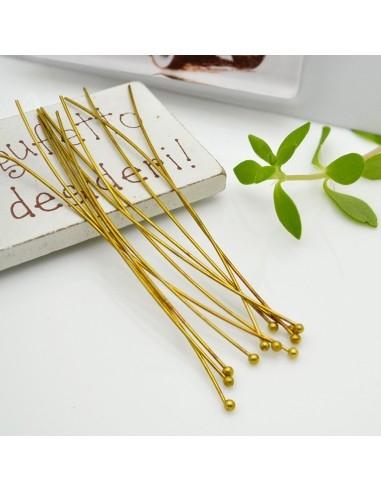 Chiodini Spilli testa Pallina in ottone filo 0.5mm 70mm 20pz | GDO