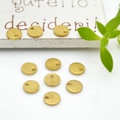 Ciondoli medaglia da incidere in ottone 6 mm 10pz Gioie d'Oriente
