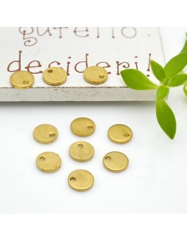 Ciondoli medaglia da incidere in ottone 6 mm 10pz Gioie d'Oriente