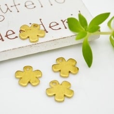 Ciondoli fiore da incidere in ottone 10 mm 4pz Gioie d'Oriente
