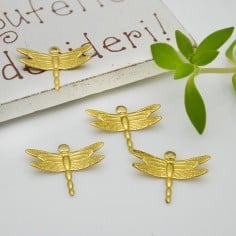 Ciondoli libellula in ottone 15x13 mm 8pz Gioie d'Oriente
