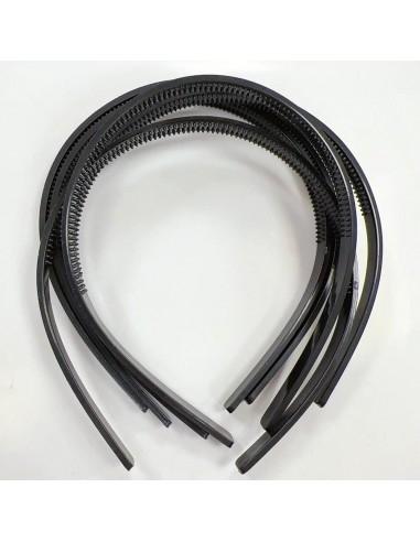 Cerchietti per Capelli con Dentini da Decorare colore nero 8mm 5pz|GDO