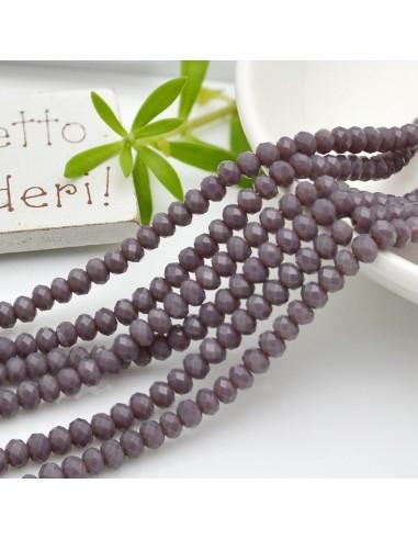 Filo di Mezzi Cristalli Lilla Scuro Rondelle 3x4mm Sfaccettati Briolette 120pz | GDO