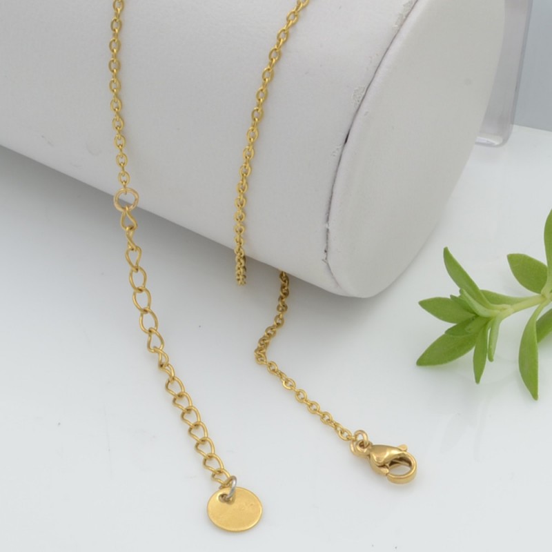 Base collana maglia ovale saldata 2x2.5mm in acciaio oro 45cm | GDO