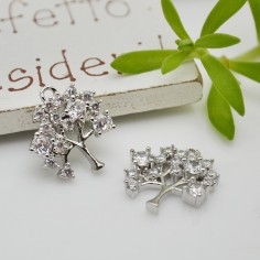 Ciondolo Albero della vita in ottone con strass zirconi 16x14mm 1pz Gioie d'Oriente 2
