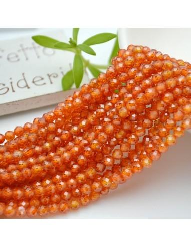 Filo di Zirconi naturali brillanti colore Arancione 3mm 38cm |GDO