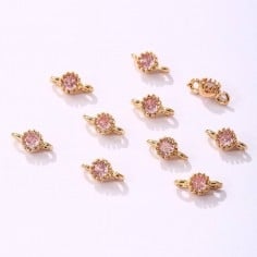 Connettore punto luce tondo in ottone oro 4mm 1pz colori vari Gioie d'Oriente 2