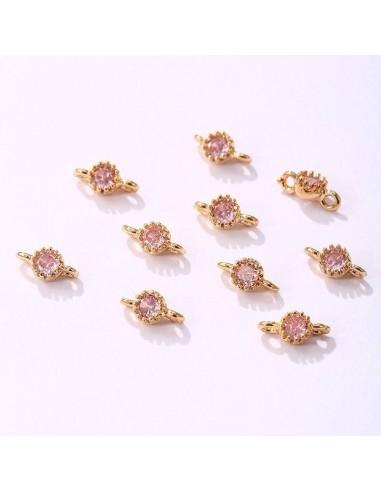 Connettore punto luce tondo in ottone oro 4mm 1pz colori vari Gioie d'Oriente