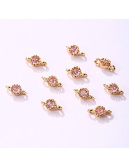 Connettore punto luce tondo in ottone oro 4mm 1pz colori vari Gioie d'Oriente