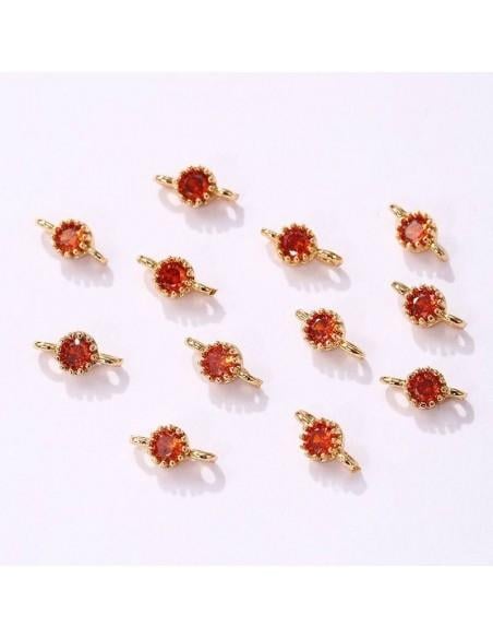 Connettore punto luce tondo in ottone oro 4mm 1pz colori vari Gioie d'Oriente