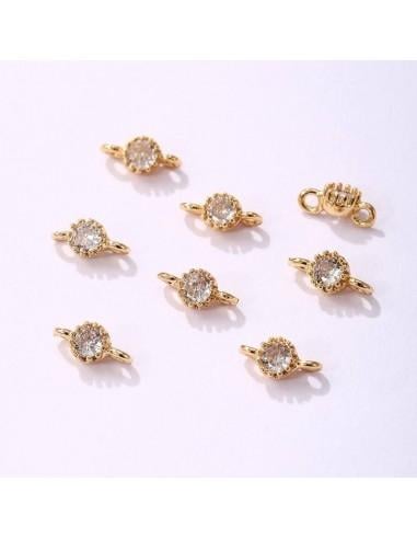 Connettore punto luce tondo in ottone oro 4mm 1pz colori vari Gioie d'Oriente