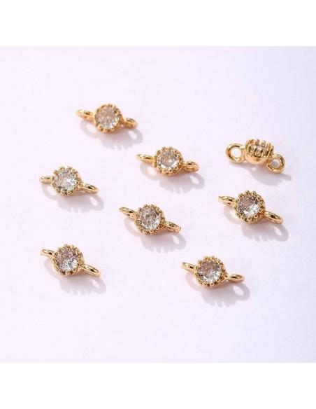 Connettore punto luce tondo in ottone oro 4mm 1pz colori vari Gioie d'Oriente