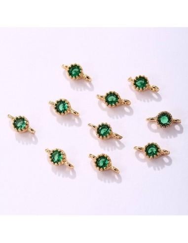 Connettore punto luce tondo in ottone oro 4mm 1pz colori vari Gioie d'Oriente
