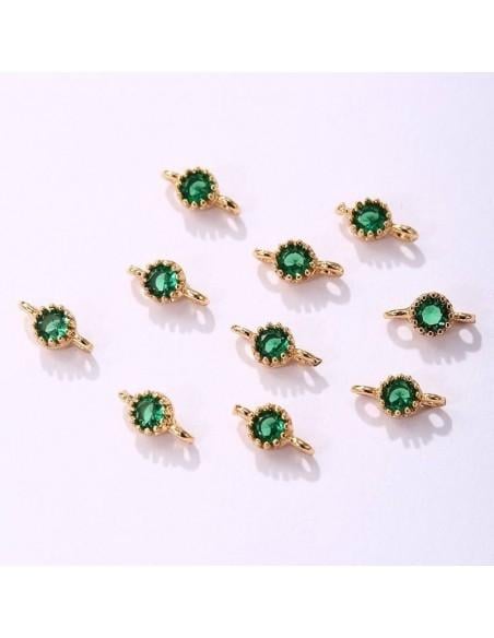 Connettore punto luce tondo in ottone oro 4mm 1pz colori vari Gioie d'Oriente