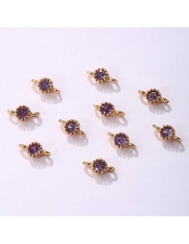 Connettore punto luce tondo in ottone oro 4mm 1pz colori vari Gioie d'Oriente