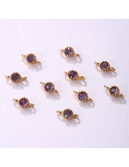 Connettore punto luce tondo in ottone oro 4mm 1pz colori vari Gioie d'Oriente