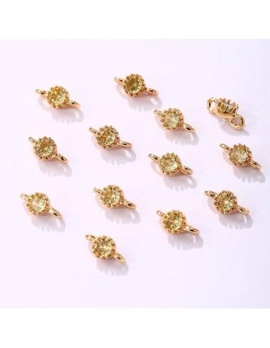 Connettore punto luce tondo in ottone oro 4mm 1pz colori vari Gioie d'Oriente