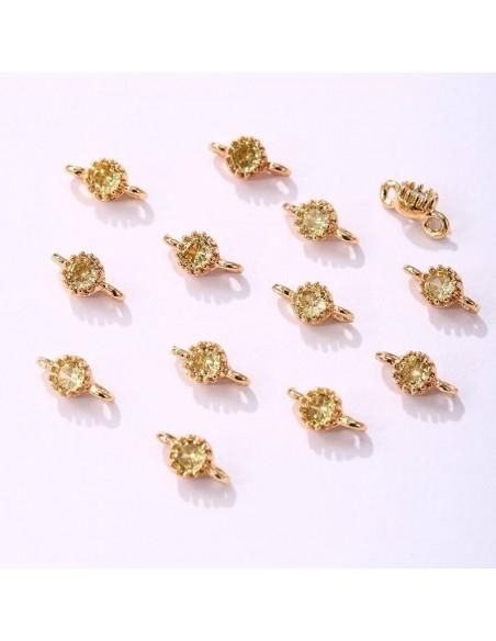 Connettore punto luce tondo in ottone oro 4mm 1pz colori vari Gioie d'Oriente