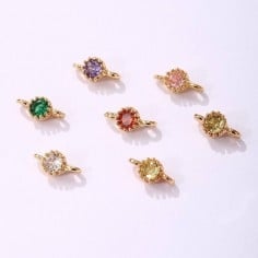 Connettore punto luce tondo in ottone oro 4mm 1pz colori vari Gioie d'Oriente