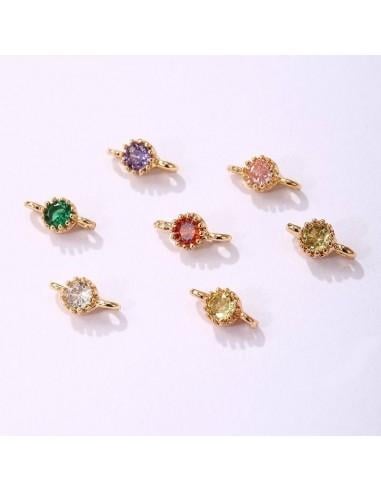 Connettore punto luce tondo in ottone oro 4mm 1pz colori vari Gioie d'Oriente