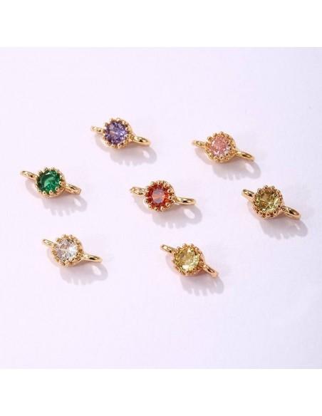 Connettore punto luce tondo in ottone oro 4mm 1pz colori vari Gioie d'Oriente