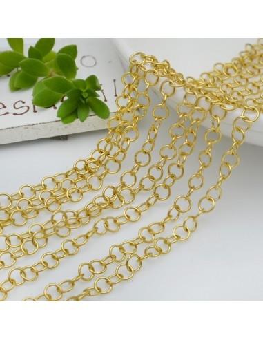 Catena in acciaio placcato oro con filo tonda saldata sicure e affidabili misura varia 1mt|GDO
