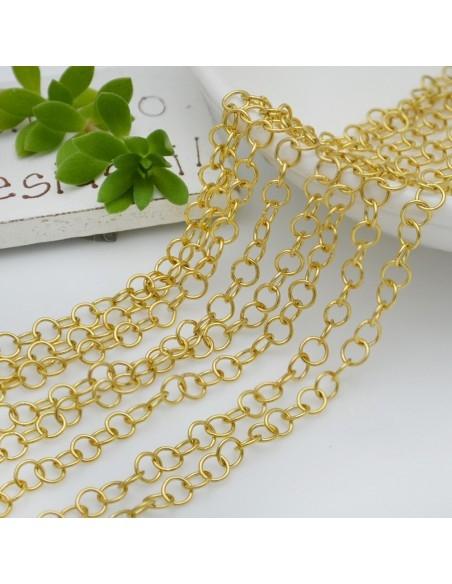 Catena in acciaio placcato oro con filo tonda saldata sicure e affidabili misura varia 1mt|GDO