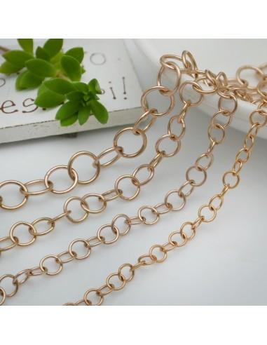 Catena in acciaio placcato oro rosa con filo tonda saldata sicure e affidabili misura varia 1mt|GDO