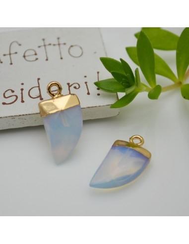 Ciondolo corno di pietra dura Opale sintetico 20x10mm 1pz | GDO