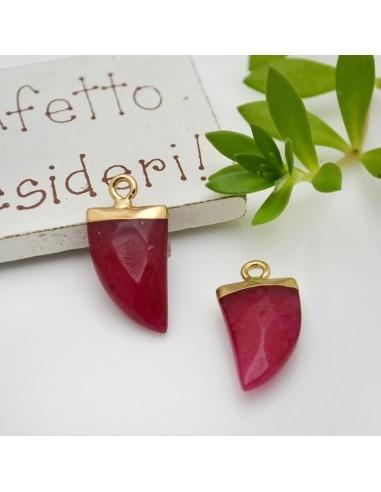 Ciondolo corno di pietra dura Radice di Rubino 20x10mm 1pz | GDO