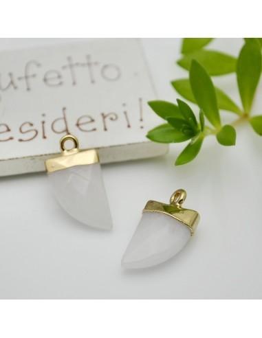 Ciondolo corno di pietra dura Quarzo 20x10mm 1pz | GDO