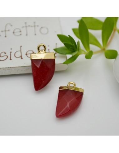Ciondolo corno di pietra dura Agata Rossa 20x10mm 1pz | GDO