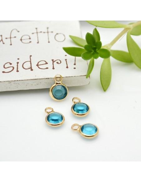 Mini Charms di Cristalli in Vari Colori con Base Oro 6mm 2pz | GDO