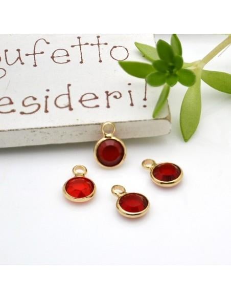 Mini Charms di Cristalli in Vari Colori con Base Oro 6mm 2pz | GDO