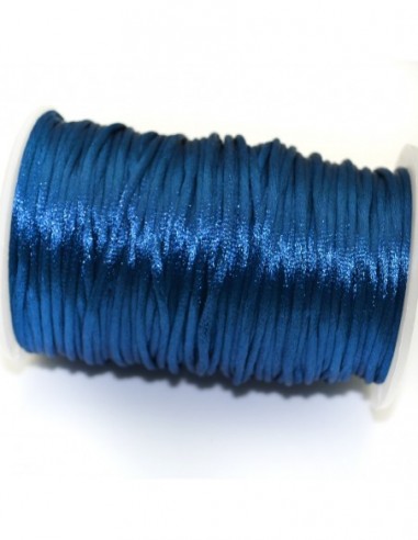 Filo coda di topo blu notte, brillante e setato, 2mm, bobina 80mt, marchio Gioie d'Oriente