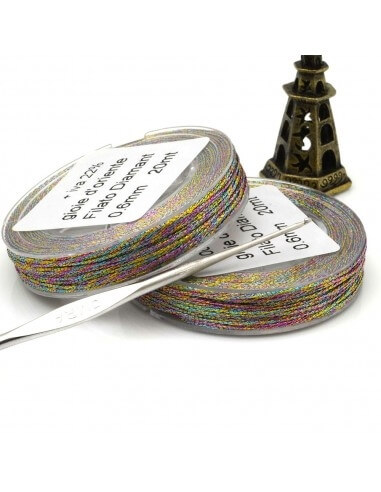 Filo per uncinetto in lurex colore multicolor 0.6mm 20mt|GDO