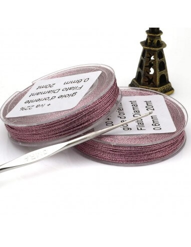 Filo per uncinetto in lurex colore lilla 0.6mm 20mt|GDO