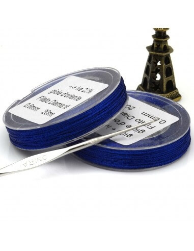 Filo per uncinetto in lurex colore blu 0.6mm 20mt|GDO