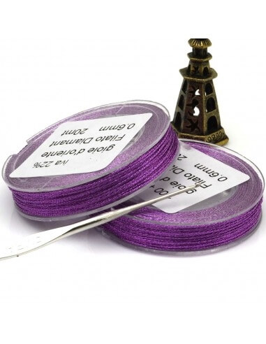 Filo per uncinetto in lurex colore viola 0.6mm 20mt GDO