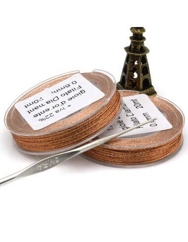 Filo per uncinetto in lurex colore oro rosa 0.6mm 20mt|GDO
