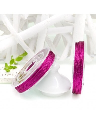 Filo per uncinetto lurex diamantato fucsia 20 mt spessore 0.6 mm|gdo