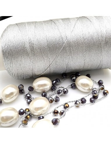 filo per uncinetto lurex colore argento 600 mt spessore 0.6 mm|gdo