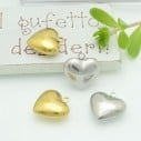 Ciondolo cuore mezzo bombato in acciaio inossidabile 13 mm 1pz colori vari Gioie d'Oriente