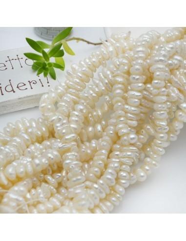 Perle di Fiume Barocche Keshi 4x7mm stile lucido in un filo da 40cm|GDO