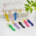 Cornetto Portafortuna Peperoni Smaltato base oro 4x16mm 2pz Disponibile in vari colori|GDO